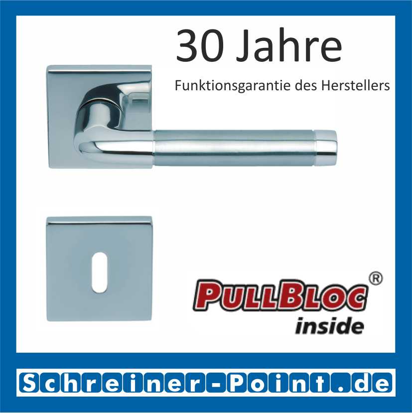 Scoop Duo quadrat PullBloc Quadratrosettengarnitur, Edelstahl poliert/Edelstahl matt, Rosette Edelstahl poliert